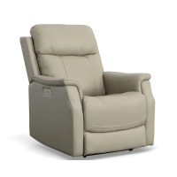 Flexsteel Easton Power Reclining Leather Sofa or Set With Power Tilt Headrest | Power Lumbar