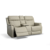Flexsteel Easton Power Reclining Leather Sofa or Set With Power Tilt Headrest | Power Lumbar