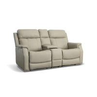 Flexsteel Easton Power Reclining Leather Sofa or Set With Power Tilt Headrest | Power Lumbar