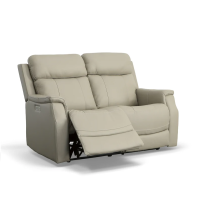Flexsteel Easton Power Reclining Leather Sofa or Set With Power Tilt Headrest | Power Lumbar