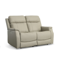 Flexsteel Easton Power Reclining Leather Sofa or Set With Power Tilt Headrest | Power Lumbar