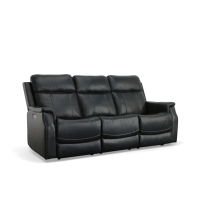 Flexsteel Easton Power Reclining Leather Sofa or Set With Power Tilt Headrest | Power Lumbar