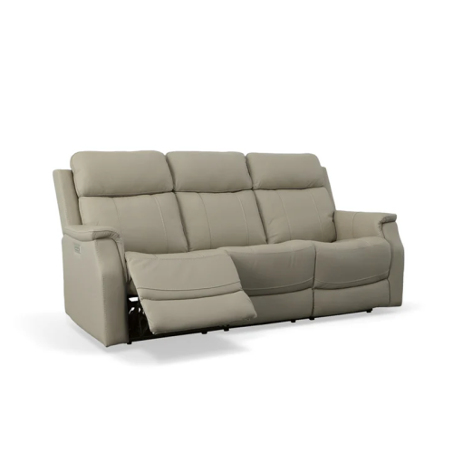 Flexsteel Easton Power Reclining Leather Sofa or Set With Power Tilt Headrest | Power Lumbar