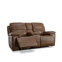 Flexsteel Fenwick Power Reclining Leather Sofa or Set With Power Tilt Headrest