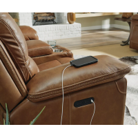 Flexsteel Fenwick Power Reclining Leather Sofa or Set With Power Tilt Headrest