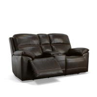 Flexsteel Jackson Power Reclining Leather Sofa or Set With Power Tilt Headrest