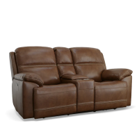 Flexsteel Jackson Power Reclining Leather Sofa or Set With Power Tilt Headrest