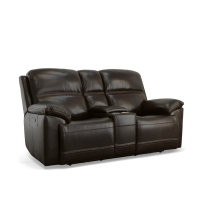 Flexsteel Jackson Power Reclining Leather Sofa or Set With Power Tilt Headrest