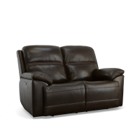 Flexsteel Jackson Power Reclining Leather Sofa or Set With Power Tilt Headrest