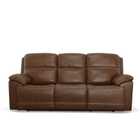 Flexsteel Jackson Power Reclining Leather Sofa or Set With Power Tilt Headrest