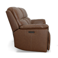 Flexsteel Jackson Power Reclining Leather Sofa or Set With Power Tilt Headrest