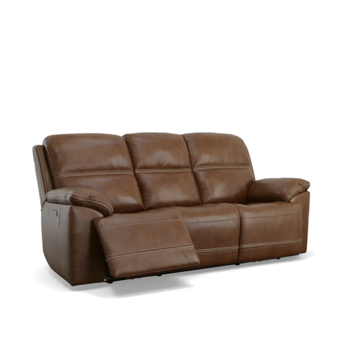 Flexsteel Jackson Power Reclining Leather Sofa or Set With Power Tilt Headrest