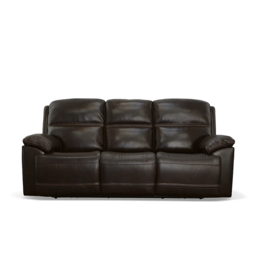Flexsteel Jackson Power Reclining Leather Sofa or Set With Power Tilt Headrest