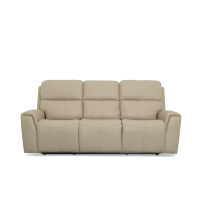 Flexsteel Jarvis Power Reclining Leather Sofa or Set With Power Tilt Headrest