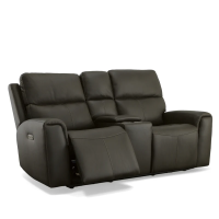 Flexsteel Jarvis Power Reclining Leather Sofa or Set With Power Tilt Headrest
