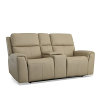 Flexsteel Jarvis Power Reclining Leather Sofa or Set With Power Tilt Headrest