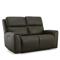 Flexsteel Jarvis Power Reclining Leather Sofa or Set With Power Tilt Headrest