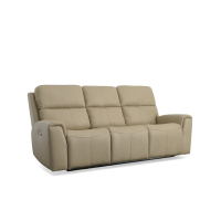 Flexsteel Jarvis Power Reclining Leather Sofa or Set With Power Tilt Headrest