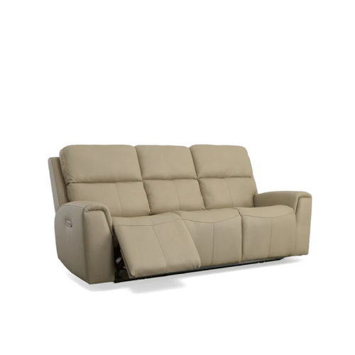 Flexsteel Jarvis Power Reclining Leather Sofa or Set With Power Tilt Headrest