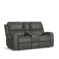 Flexsteel Linden Power Reclining Leather Sofa or Set With Power Tilt Headrest | Power Lumbar