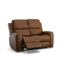 Flexsteel Linden Power Reclining Leather Sofa or Set With Power Tilt Headrest | Power Lumbar