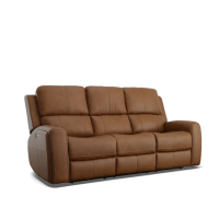 Flexsteel Linden Power Reclining Leather Sofa or Set With Power Tilt Headrest | Power Lumbar