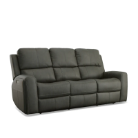 Flexsteel Linden Power Reclining Leather Sofa or Set With Power Tilt Headrest | Power Lumbar