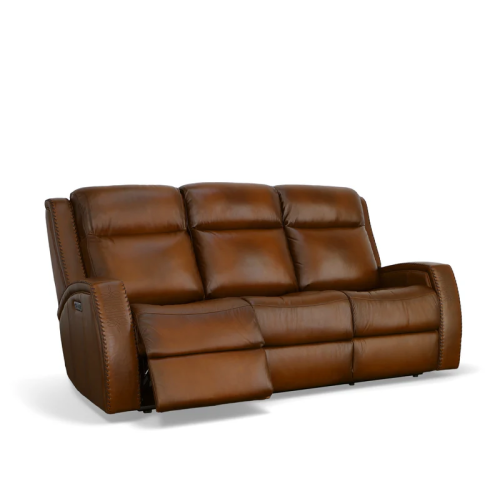 Flexsteel Mustang Power Reclining Leather Sofa or Set With Power Tilt Headrest