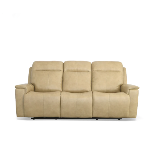 Flexsteel Odell Power Reclining Leather Sofa or Set With Power Tilt Headrest | Power Lumbar