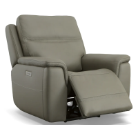 Flexsteel Sawyer Power Reclining Leather Sofa or Set With Power Tilt Headrest | Power Lumbar