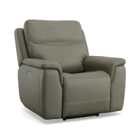 Flexsteel Sawyer Power Reclining Leather Sofa or Set With Power Tilt Headrest | Power Lumbar