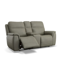 Flexsteel Sawyer Power Reclining Leather Sofa or Set With Power Tilt Headrest | Power Lumbar