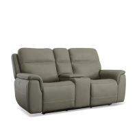 Flexsteel Sawyer Power Reclining Leather Sofa or Set With Power Tilt Headrest | Power Lumbar