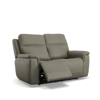 Flexsteel Sawyer Power Reclining Leather Sofa or Set With Power Tilt Headrest | Power Lumbar