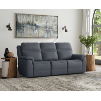 Flexsteel Sawyer Power Reclining Leather Sofa or Set With Power Tilt Headrest | Power Lumbar