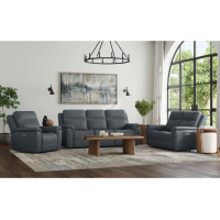 Flexsteel Sawyer Power Reclining Leather Sofa or Set With Power Tilt Headrest | Power Lumbar