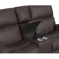 Flexsteel Score Power Reclining Leather Sofa or Set With Power Tilt Headrest