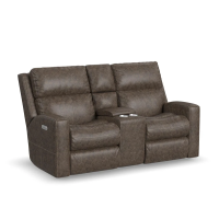 Flexsteel Score Power Reclining Leather Sofa or Set With Power Tilt Headrest