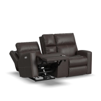 Flexsteel Score Power Reclining Leather Sofa or Set With Power Tilt Headrest
