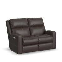 Flexsteel Score Power Reclining Leather Sofa or Set With Power Tilt Headrest