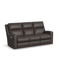 Flexsteel Score Power Reclining Leather Sofa or Set With Power Tilt Headrest
