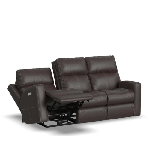 Flexsteel Score Power Reclining Leather Sofa or Set With Power Tilt Headrest