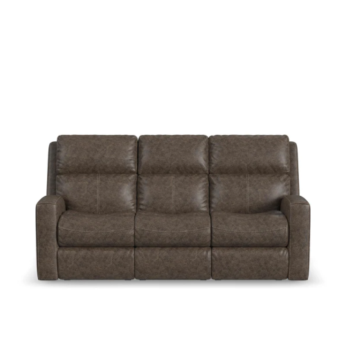 Flexsteel Score Power Reclining Leather Sofa or Set With Power Tilt Headrest