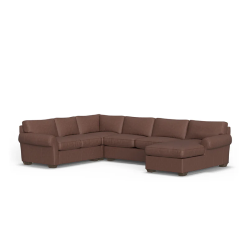 Flexsteel Vail Leather Stationary Sectional