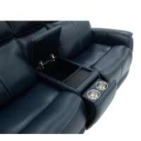 Flexsteel View Power Reclining Fold Down Console Leather Sofa or Set - With Power Tilt Headrest | Power Lumbar