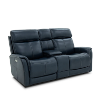 Flexsteel View Power Reclining Fold Down Console Leather Sofa or Set - With Power Tilt Headrest | Power Lumbar