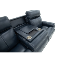 Flexsteel View Power Reclining Fold Down Console Leather Sofa or Set - With Power Tilt Headrest | Power Lumbar