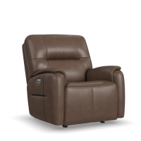 Flexsteel Wilson Power Reclining Leather Sofa or Set With Power Tilt Headrest