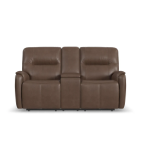 Flexsteel Wilson Power Reclining Leather Sofa or Set With Power Tilt Headrest
