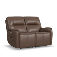 Flexsteel Wilson Power Reclining Leather Sofa or Set With Power Tilt Headrest